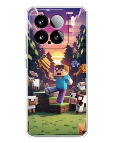 Чехол для Xiaomi 15S Pro с картинкой «Стив на ферме»