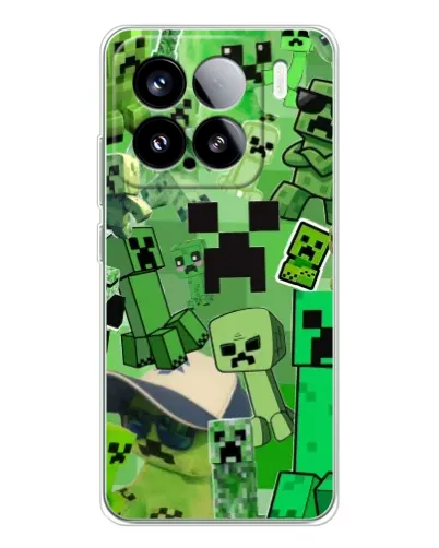 Чехол для Xiaomi 15S Pro с картинкой «Криперы Minecraft»