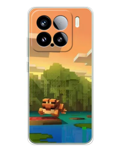 Чехол для Xiaomi 15S Pro с картинкой «Майнкрафт закат солнца»