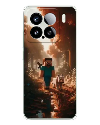 Чехол для Xiaomi 15S Pro с картинкой «Стив в лесу»