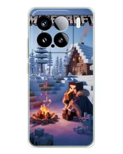 Чехол для Xiaomi 15S Pro с картинкой «Зимний Minecraft»