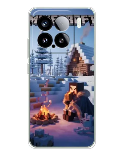 Чехол для Xiaomi 15S Pro с картинкой «Зимний Minecraft»