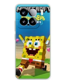 Чохол для Xiaomi 15S Pro з картинкою «Губка Боб Minecraft»