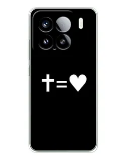 Чехол для Xiaomi 15S Pro с картинкой «Крест и Сердце»