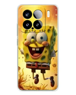 Чехол для Xiaomi 15S Pro с картинкой «Губка Боб прыгает»