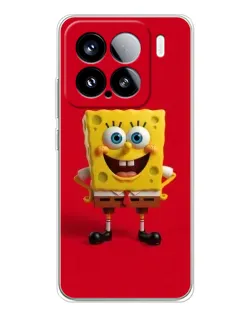 Чехол для Xiaomi 15S Pro с картинкой «Спанч Боб на красном»