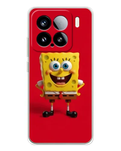 Чехол для Xiaomi 15S Pro с картинкой «Спанч Боб на красном»