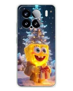 Чехол для Xiaomi 15S Pro с картинкой «Рождественский Спанч Боб»