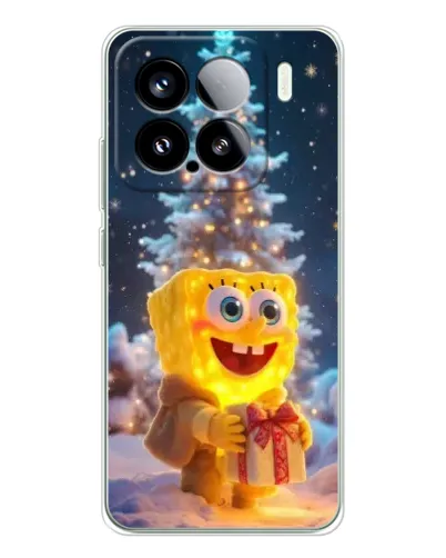 Чехол для Xiaomi 15S Pro с картинкой «Рождественский Спанч Боб»