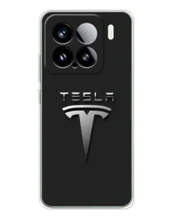 Чохол для Xiaomi 15S Pro з картинкою «Сталевий логотип Tesla»