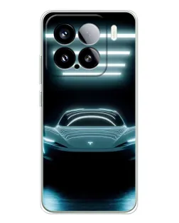 Чохол для Xiaomi 15S Pro з картинкою «Tesla в неоні»