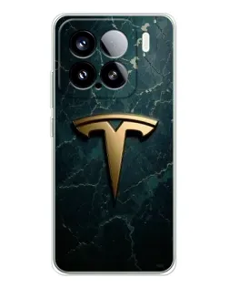 Чохол для Xiaomi 15S Pro з картинкою «Мармурова Tesla Gold»