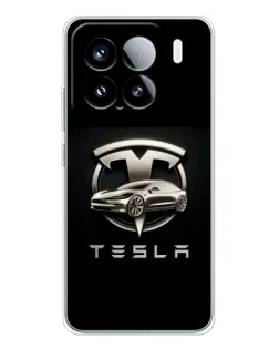 Чохол для Xiaomi 15S Pro з картинкою «Tesla — срібне авто»