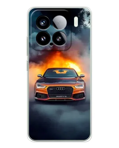 Чехол для Xiaomi 15S Pro с картинкой «Audi в огненном дыму»