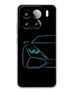 Чохол для Xiaomi 15S Pro з картинкою «Блакитний силует Lamborghini»