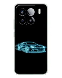 Чохол для Xiaomi 15S Pro з картинкою «Неоновий контур Lamborghini»