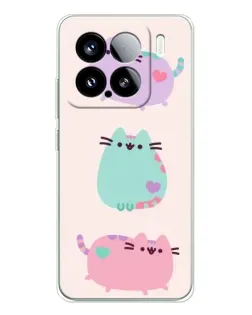 Чехол для Xiaomi 15S Pro с картинкой «Pusheen трио»