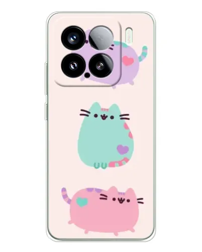 Чехол для Xiaomi 15S Pro с картинкой «Pusheen трио»
