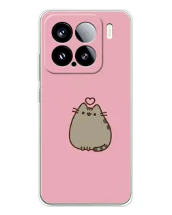Чехол для Xiaomi 15S Pro с картинкой «Pusheen сердце»
