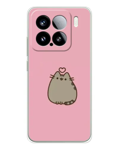 Чехол для Xiaomi 15S Pro с картинкой «Pusheen сердце»