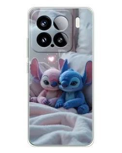 Чехол для Xiaomi 15S Pro с картинкой «Плюшевые Стич Ангел»