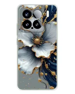 Чохол для Xiaomi 15S Pro з картинкою «Біла квітка та золотий флюїд» Чохол для Xiaomi 15S Pro з картинкою «Біла квітка та золотий флюїд»