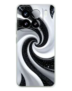 Чохол для Xiaomi 15S Pro з картинкою «Чорно-біла спіраль»