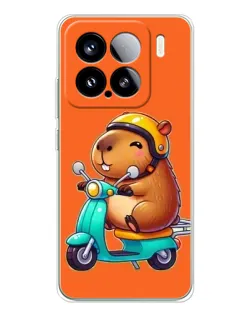 Чохол для Xiaomi 15S Pro з картинкою «Капібара на скутері» Чохол для Xiaomi 15S Pro з картинкою «Капібара на скутері»