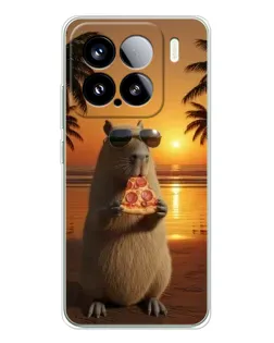 Чохол для Xiaomi 15S Pro з картинкою «Капібара з піцою» Чохол для Xiaomi 15S Pro з картинкою «Капібара з піцою»