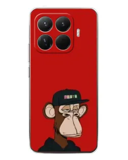 Чехол для Xiaomi 15T Pro с картинкой «Bored Ape — красный фон»