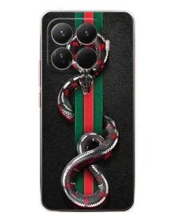 Чехол для Xiaomi 15T Pro с картинкой «Gucci — змея на полосе»