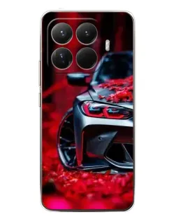 Чохол для Xiaomi 15T Pro з картинкою «Спортивна BMW та квіти»