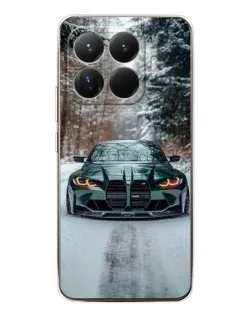 Чохол для Xiaomi 15T Pro з картинкою «BMW у зимовому лісі»