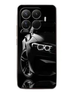 Чехол для Xiaomi 15T Pro с картинкой «Черная BMW — профиль»