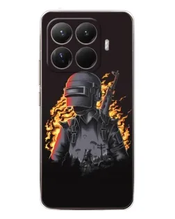 Чехол для Xiaomi 15T Pro с картинкой «PUBG — огненный силуэт»