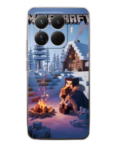 Чехол для Xiaomi 15T Pro с картинкой «Зимний Minecraft»