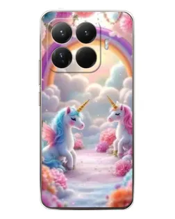 Чехол для Xiaomi 15T Pro с картинкой «Радуга и единороги»