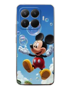 Чехол для Xiaomi 15T Pro с картинкой «Mickey и мыльные пузыри»