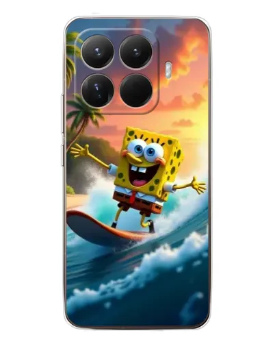 Чехол для Xiaomi 15T Pro с картинкой «Губка Боб серфингист»
