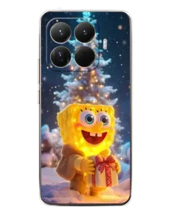 Чехол для Xiaomi 15T Pro с картинкой «Рождественский Спанч Боб»