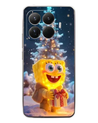 Чехол для Xiaomi 15T Pro с картинкой «Рождественский Спанч Боб»