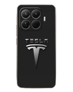 Чехол для Xiaomi 15T Pro с картинкой «Стальной логотип Tesla»