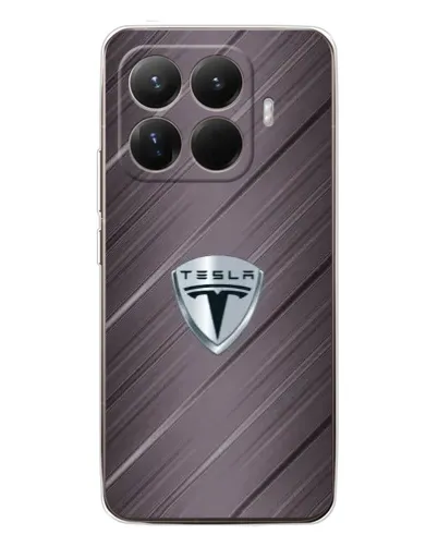 Чехол для Xiaomi 15T Pro с картинкой «Металлическая текстура Tesla»