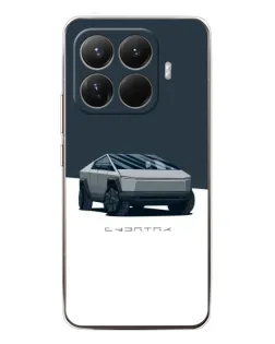 Чехол для Xiaomi 15T Pro с картинкой «Серебристый Cybertruck Tesla»