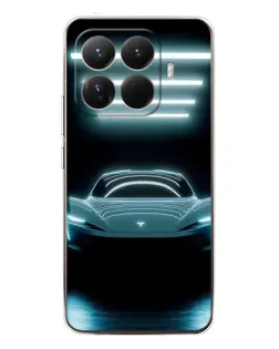 Чехол для Xiaomi 15T Pro с картинкой «Tesla в неоне»