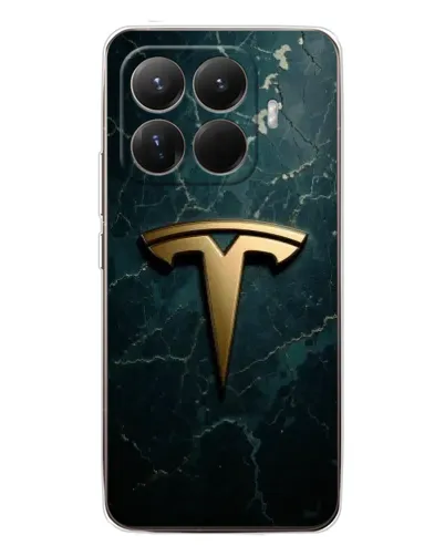 Чехол для Xiaomi 15T Pro с картинкой «Мраморная Tesla Gold»