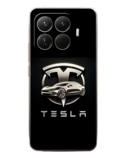Чехол для Xiaomi 15T Pro с картинкой «Tesla — серебристое авто»