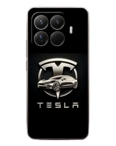 Чехол для Xiaomi 15T Pro с картинкой «Tesla — серебристое авто»