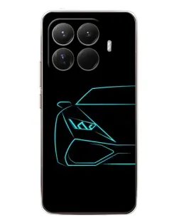 Чехол для Xiaomi 15T Pro с картинкой «Голубой силуэт Lamborghini»