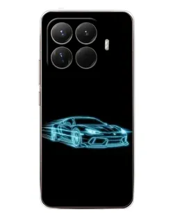 Чехол для Xiaomi 15T Pro с картинкой «Неоновый контур Lamborghini»